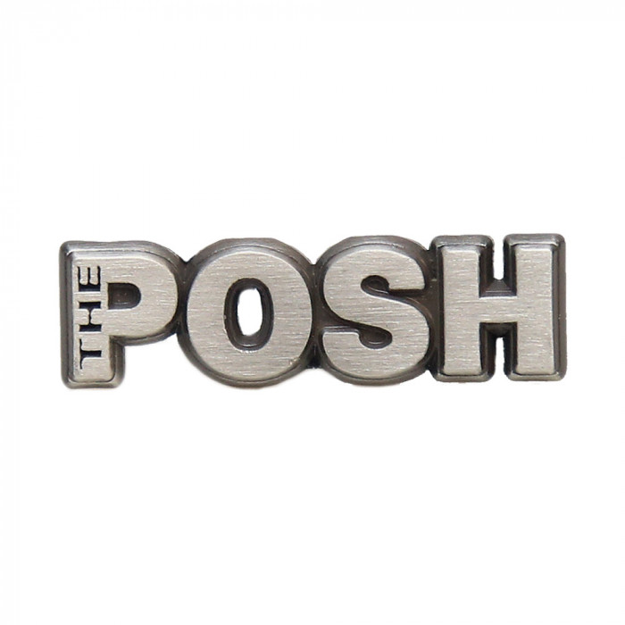 Stamped Text Pin Badge